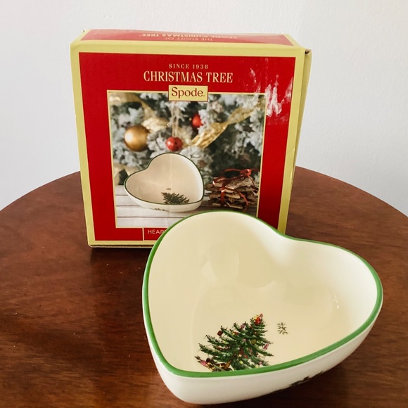 Christmas Spode Heart Shaped Dip Bowl, Spode Christmas China - Picture 3 of 3